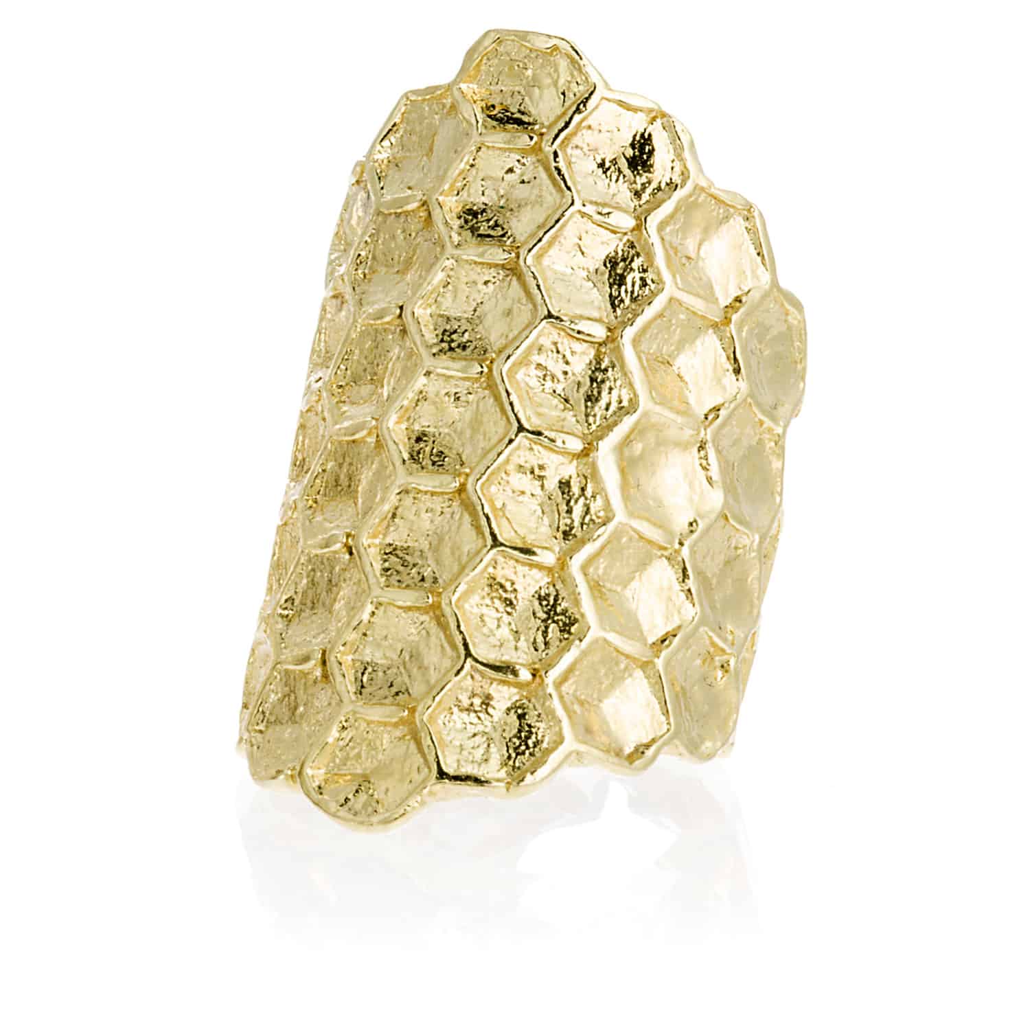 Anillo Honeycomb Dorado