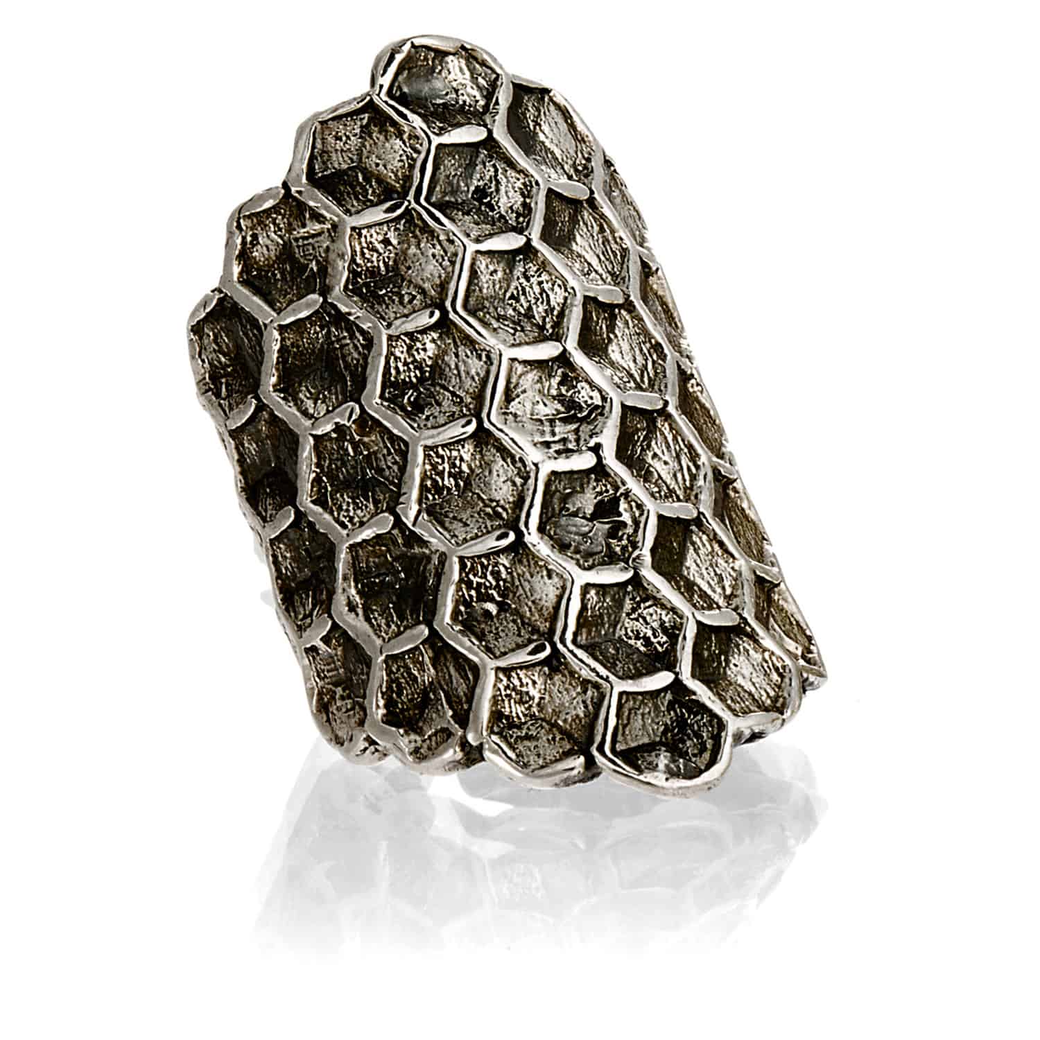Anillo Honeycomb Envejecido