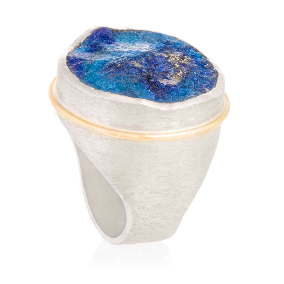 Anillo Lapislázuli Hilo de Oro
