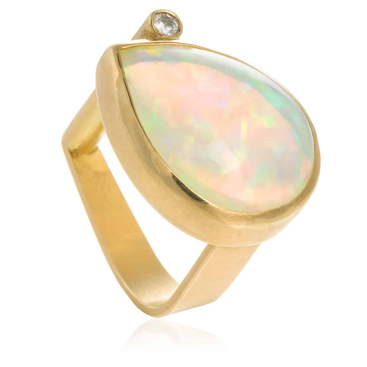 Anillo Drop Ópalo y Diamante