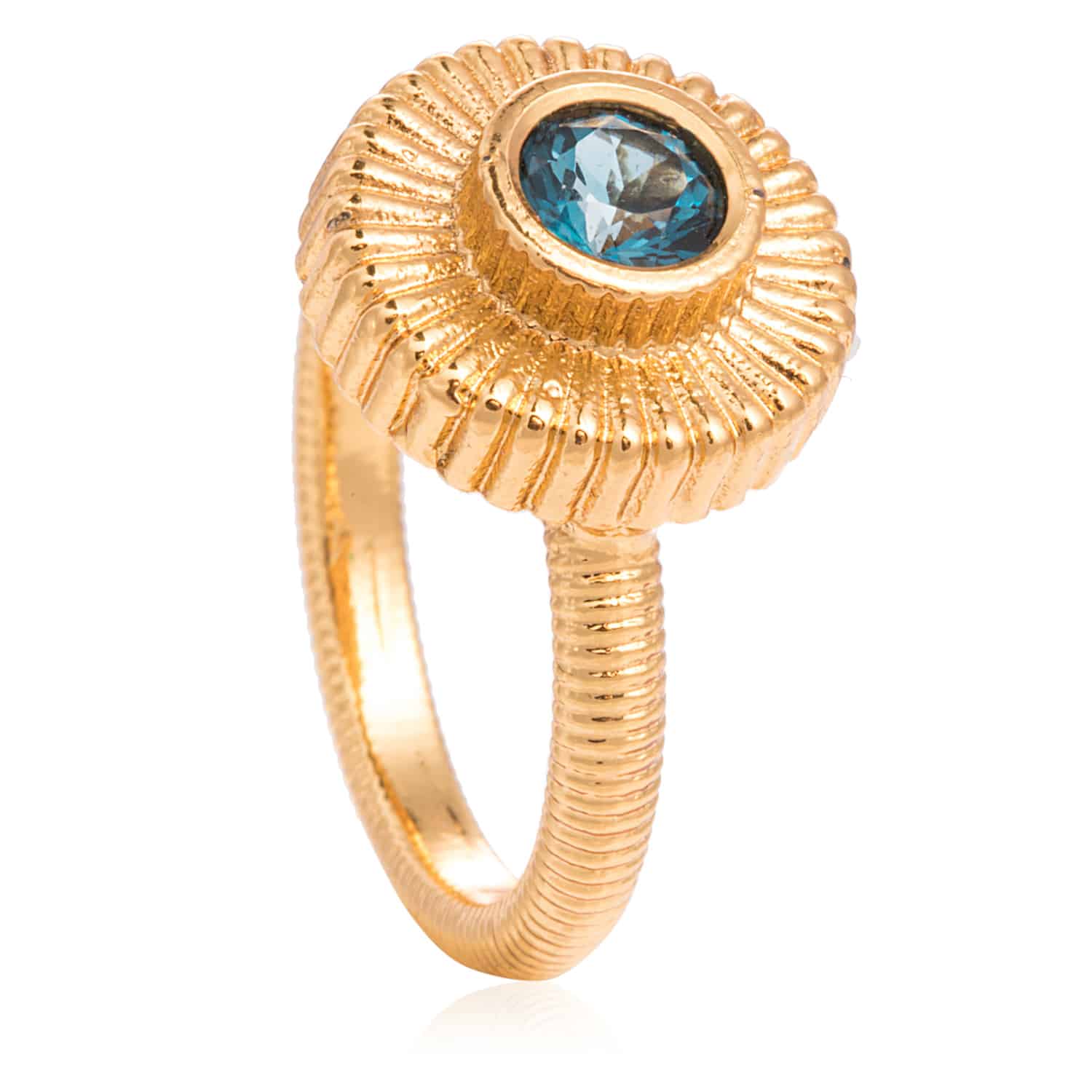 Anillo Simetric Dorado Topacio