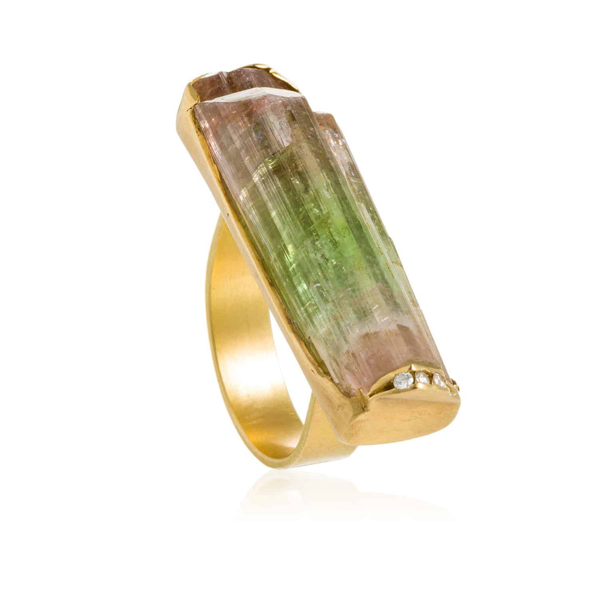 Anillo Turmalina en Bruto Oro