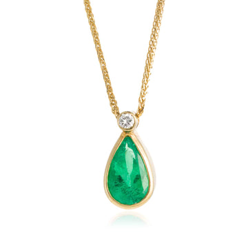 Colgante Esmeralda Lágrima Diamante Grande