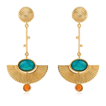 Pendientes Egypt Flor Crisocola