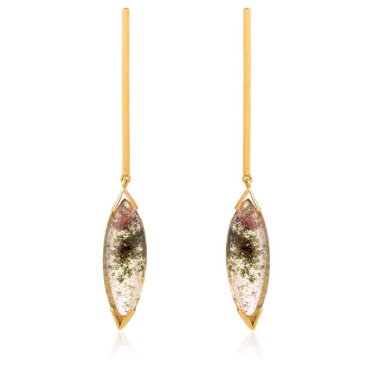 Pendientes Pluma Lodolita