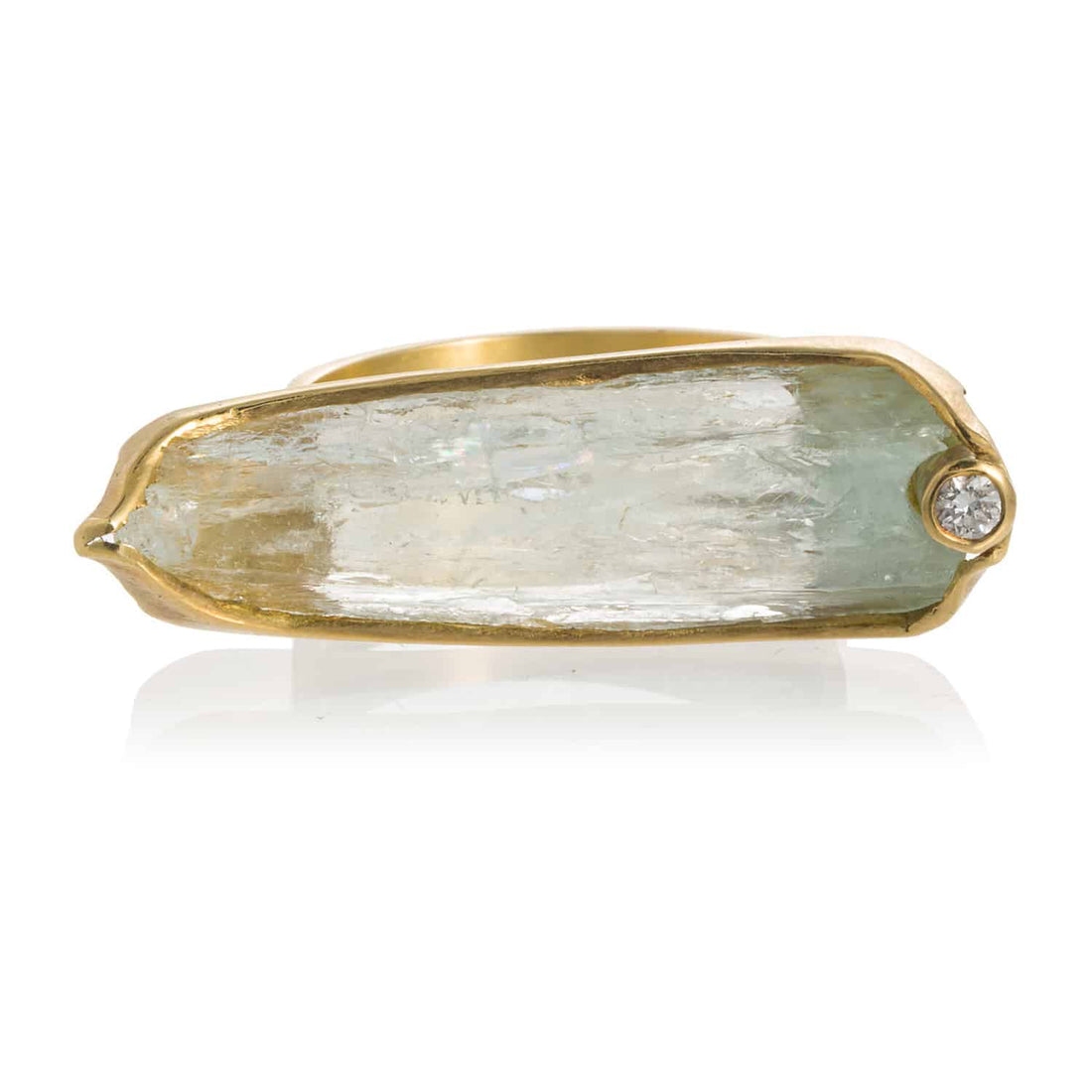 Anillo Aguamarina en Bruto Oro
