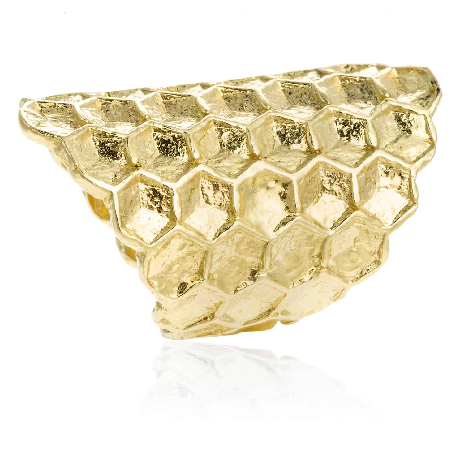 Anillo Honeycomb Dorado