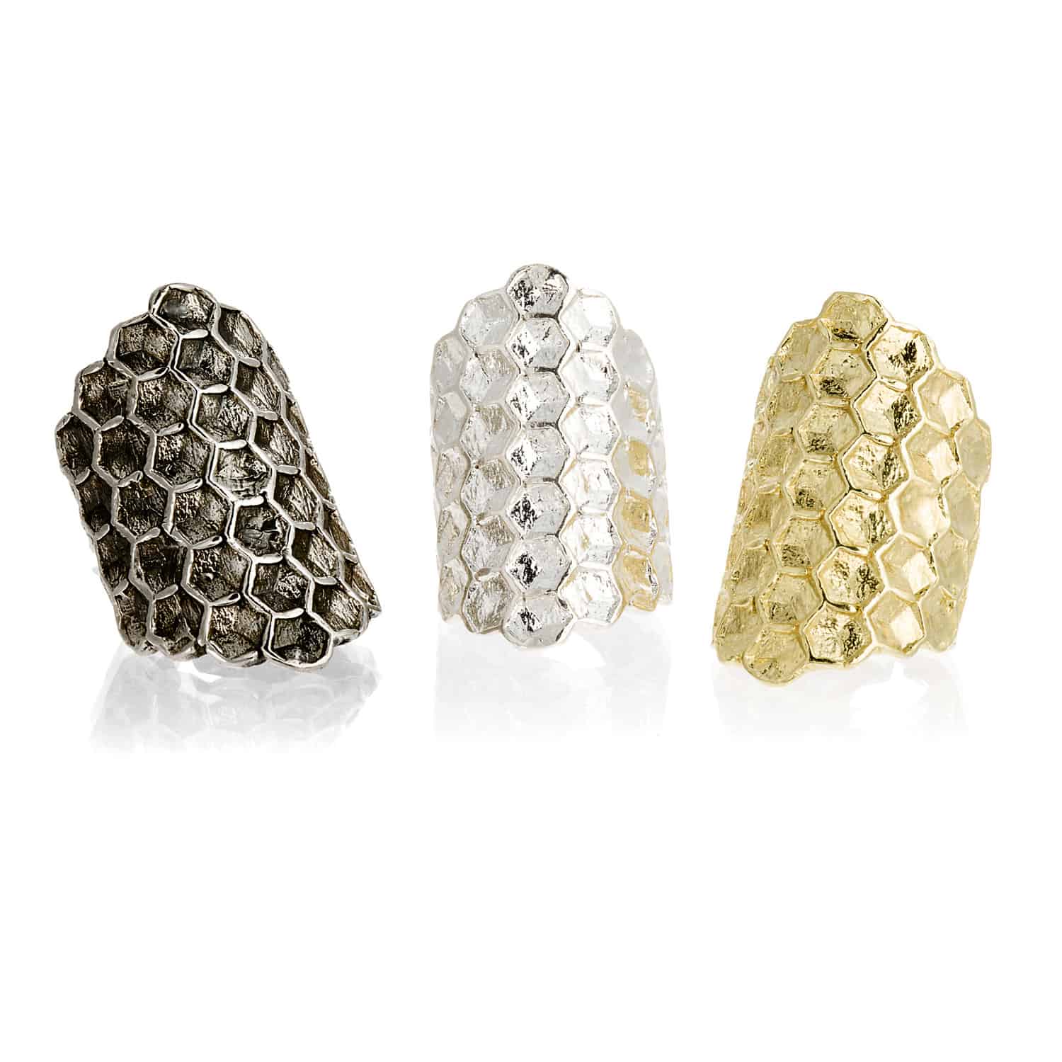 Anillo Honeycomb Envejecido