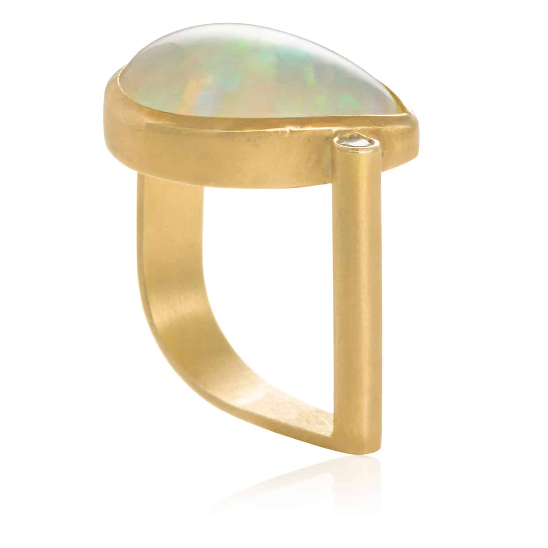 Anillo Drop Ópalo y Diamante
