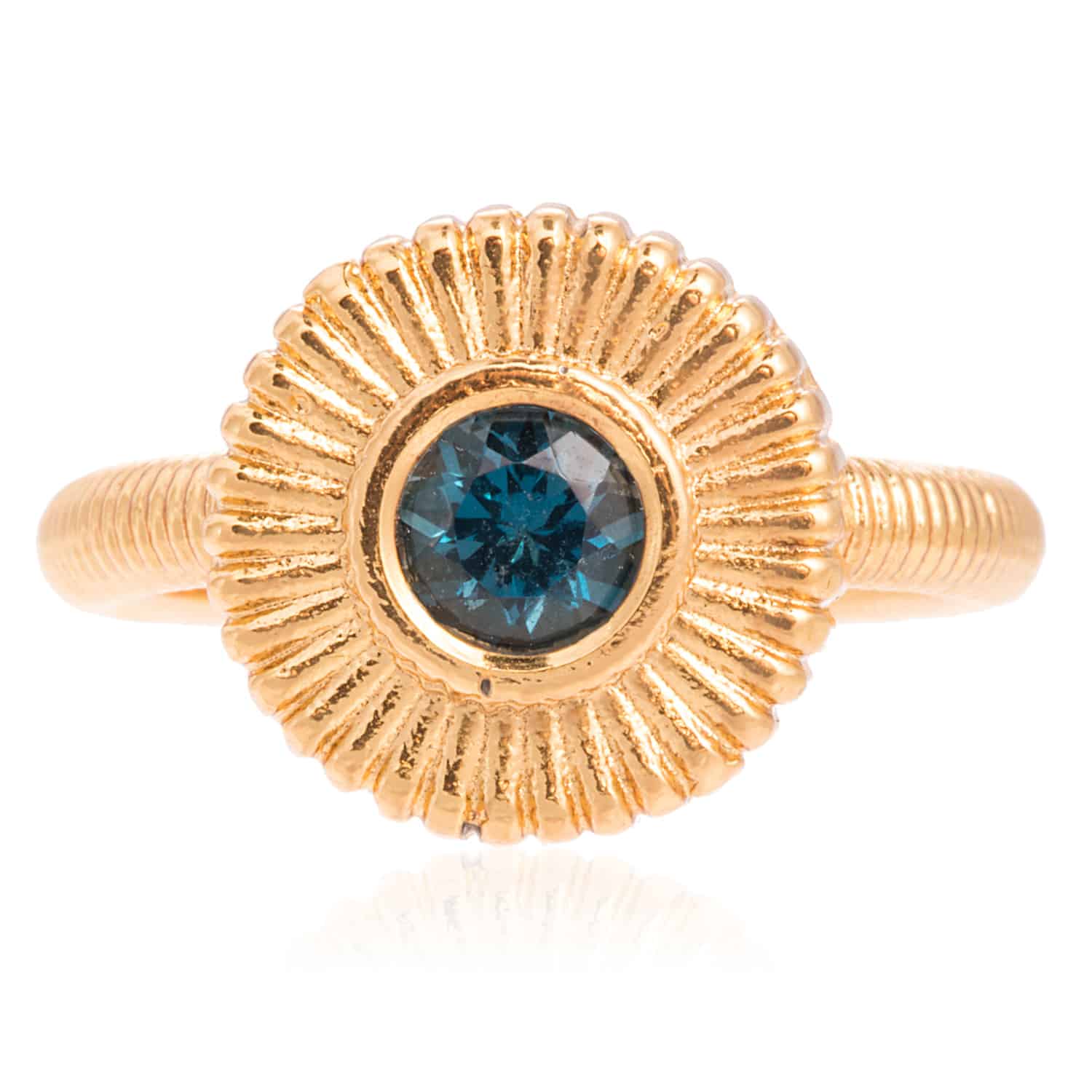 Anillo Simetric Dorado Topacio