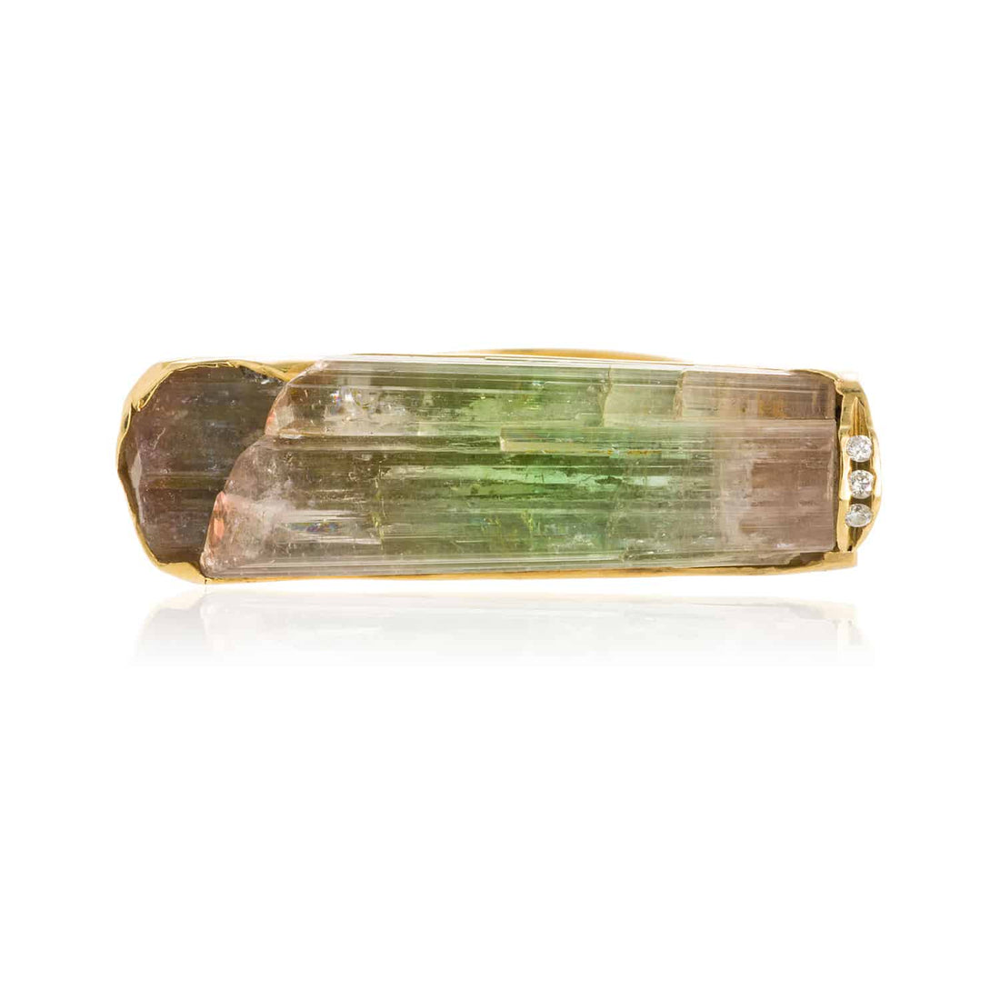 Anillo Turmalina en Bruto Oro