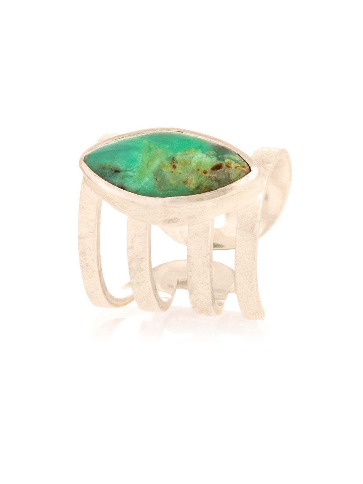 Anillo 4 Líneas Crisoprasa