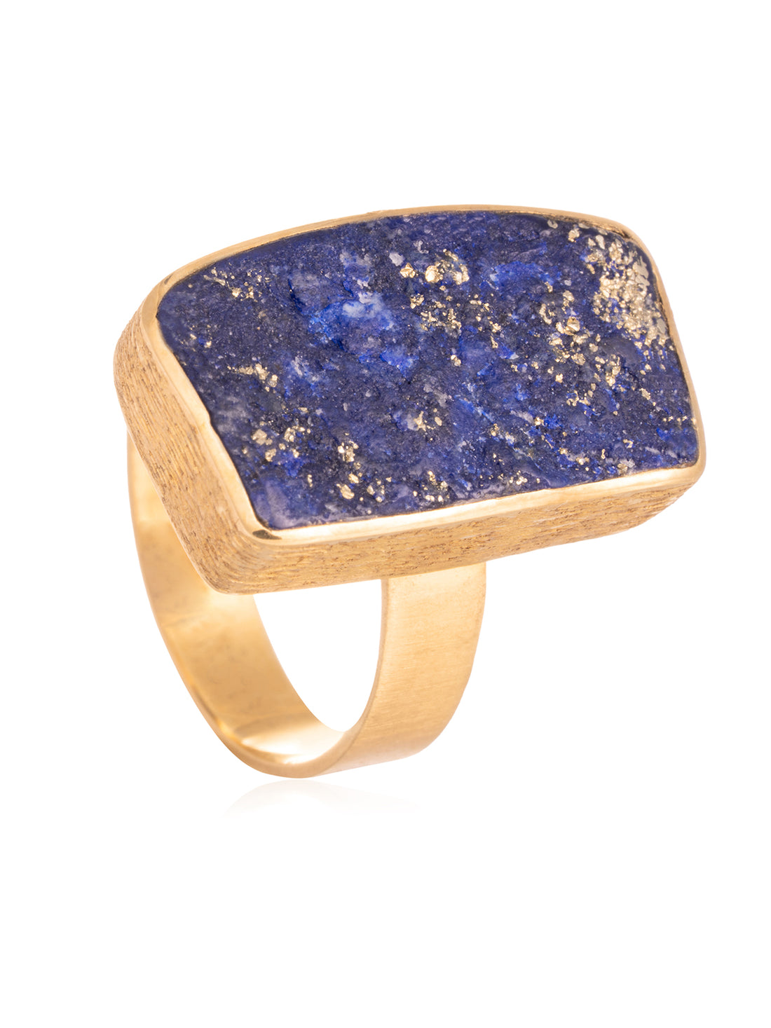 Anillo Lapislazuli Rectangular Oro
