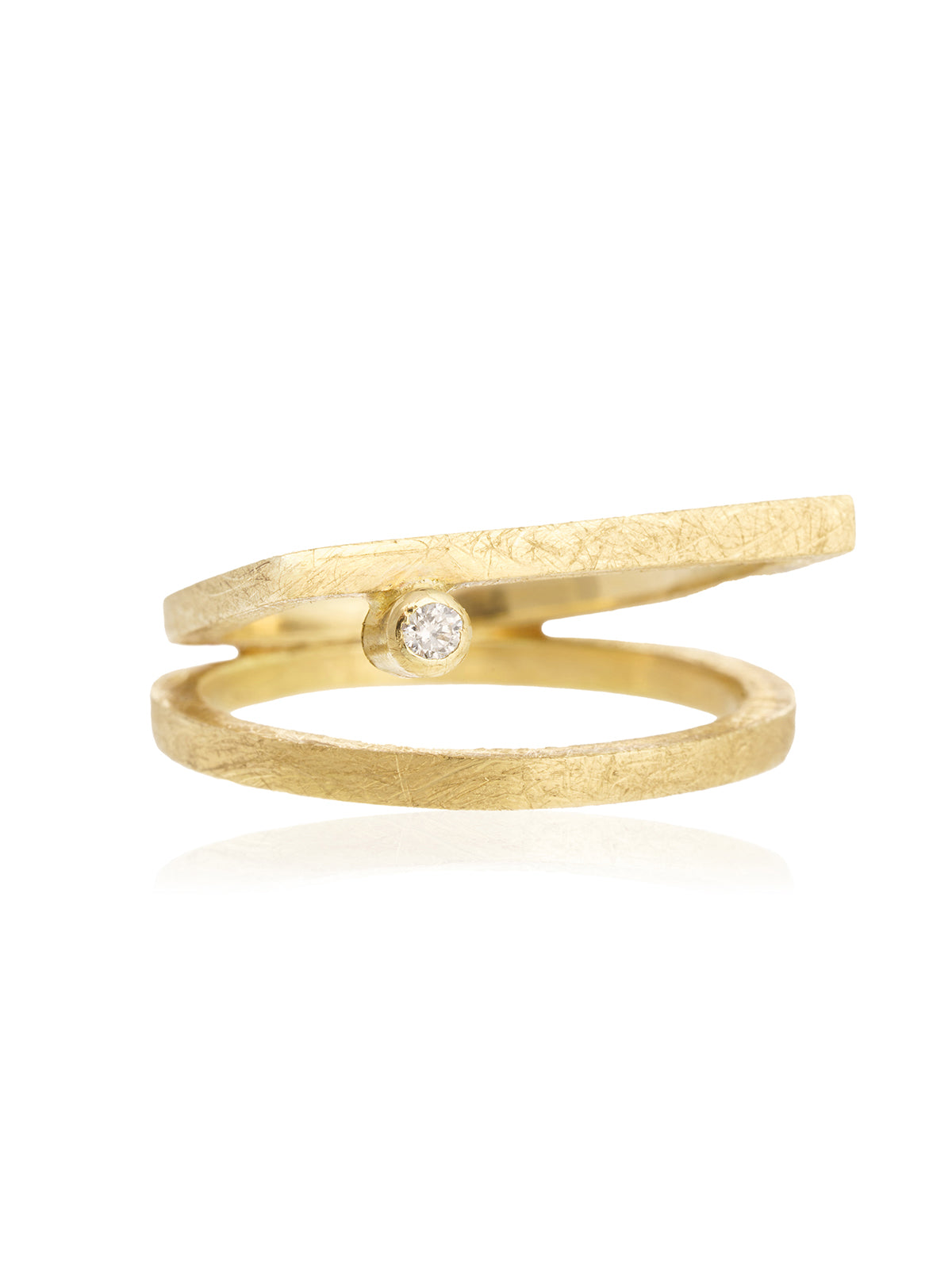 Anillo Cuadrado y Redondo Oro