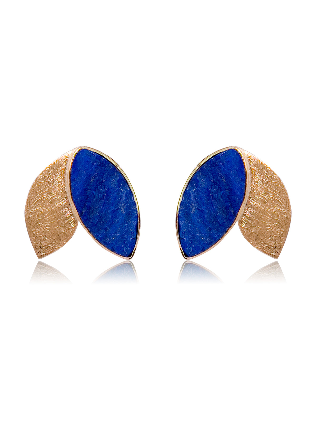 Pendientes Hojitas Lapislázuli Oro