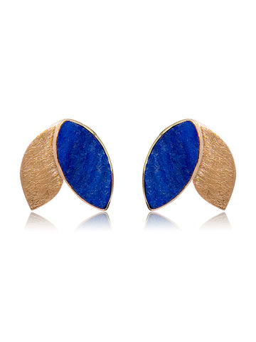 Pendientes Hojitas Lapislázuli Oro