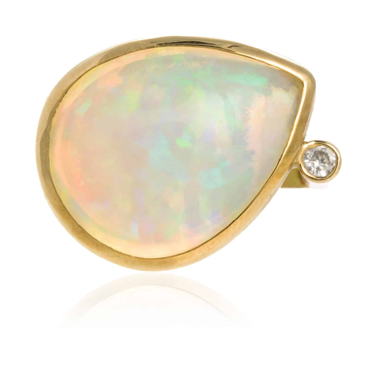 Anillo Drop Ópalo y Diamante