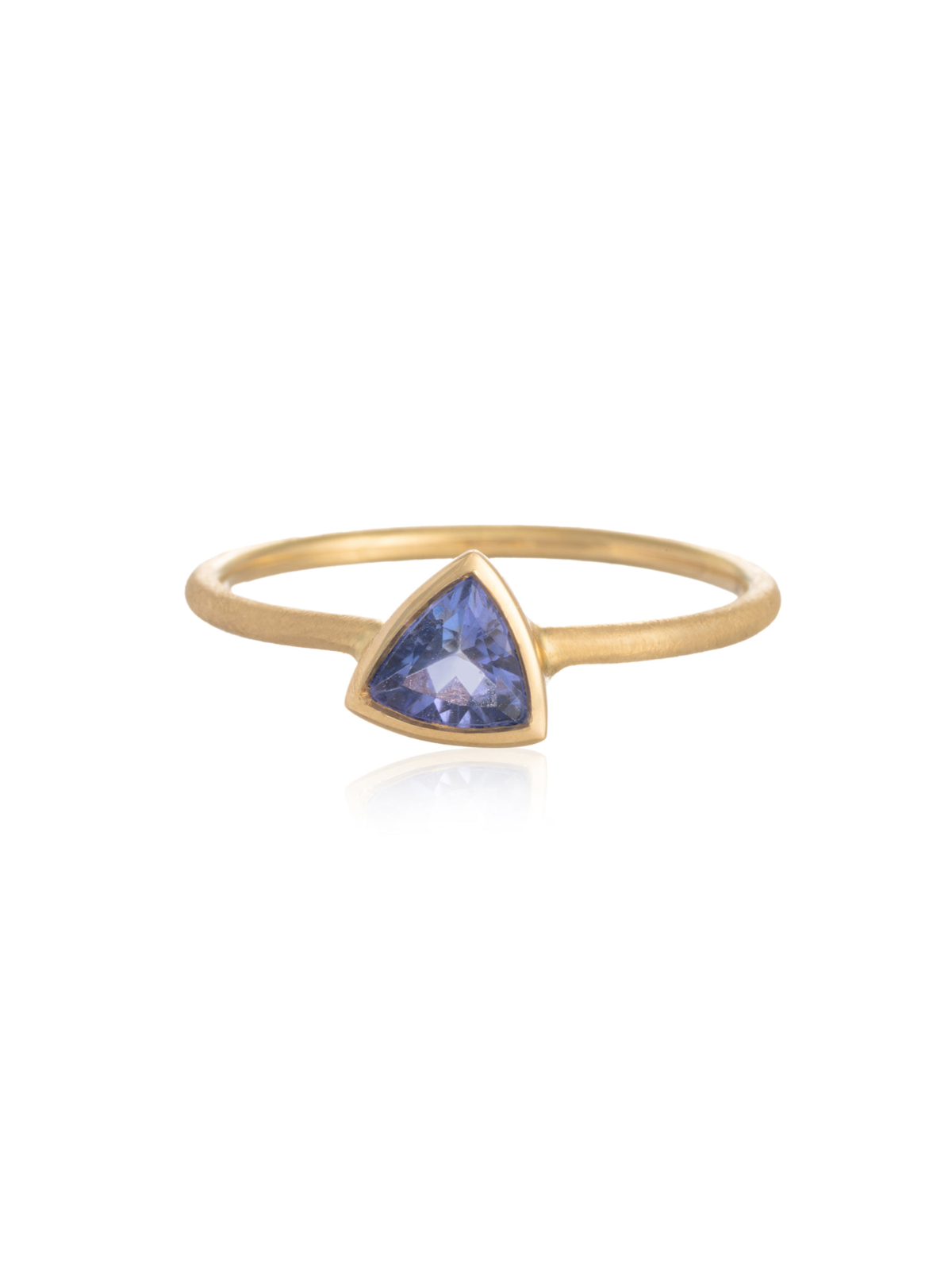 Anillo Tanzanita Triangular Chatón Oro