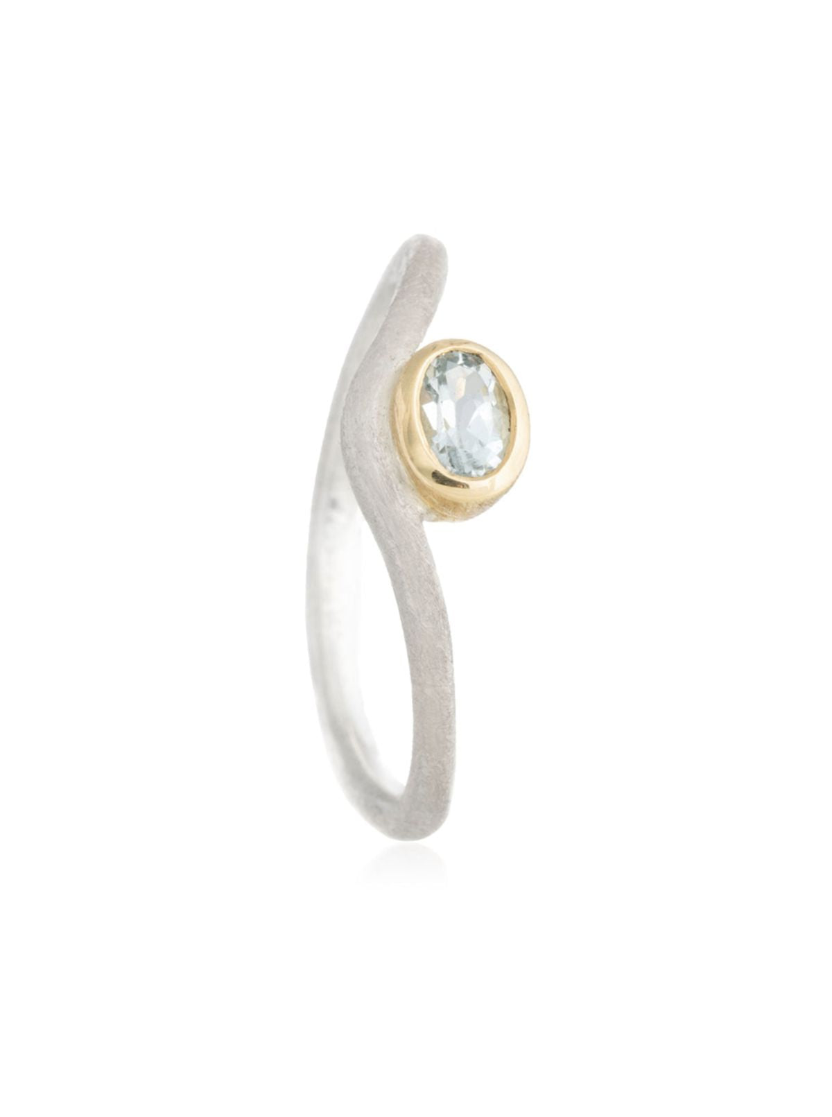 Anillo Triangu Aguamarina