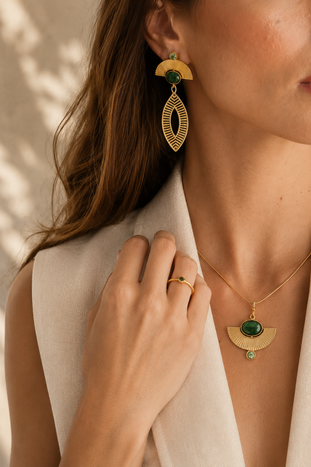 Pendientes Egypt Navete Peridoto