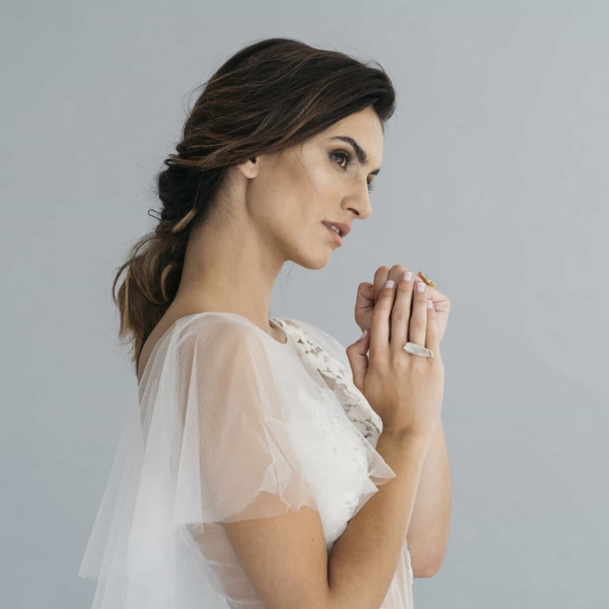 Anillo Aguamarina en Bruto Oro