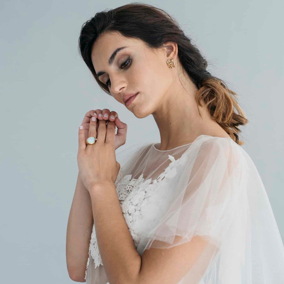 Anillo Drop Ópalo y Diamante