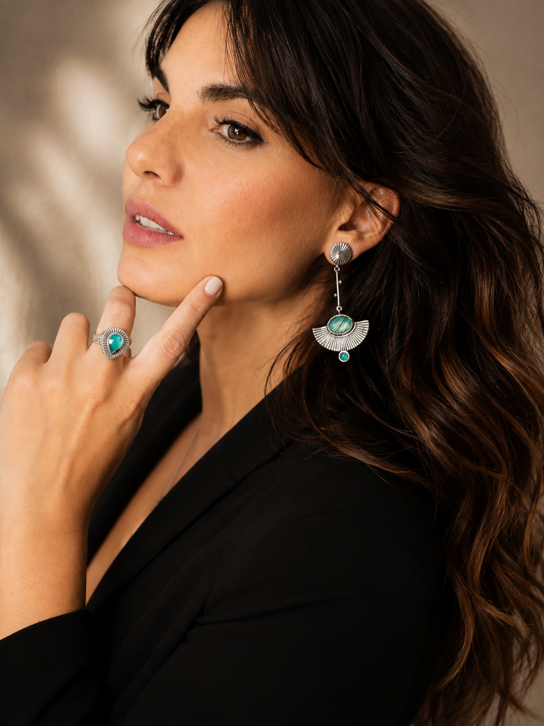 Pendientes Egypt Flor Crisocola