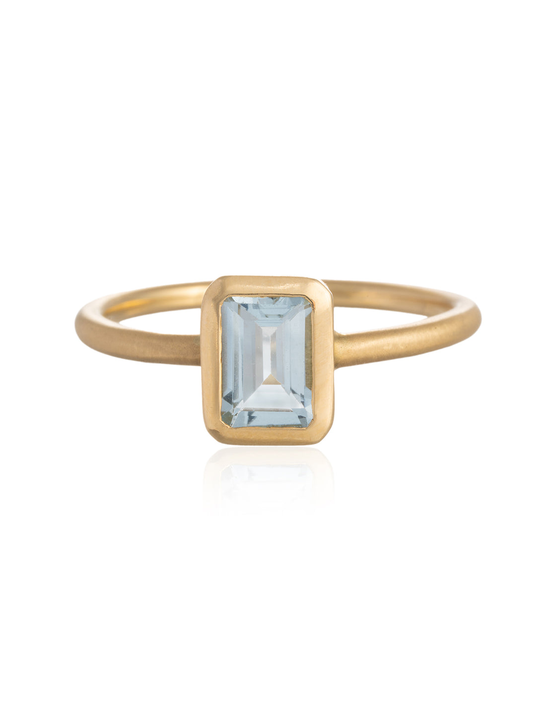 Anillo Aguamarina Rectangular Oro