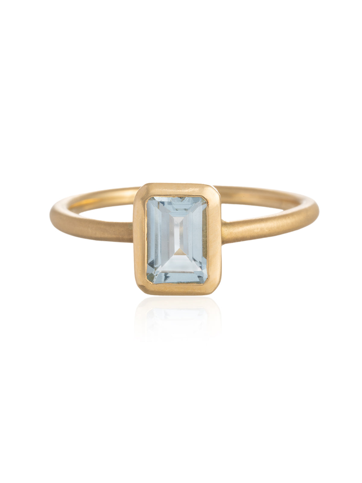 Anillo Aguamarina Rectangular Oro