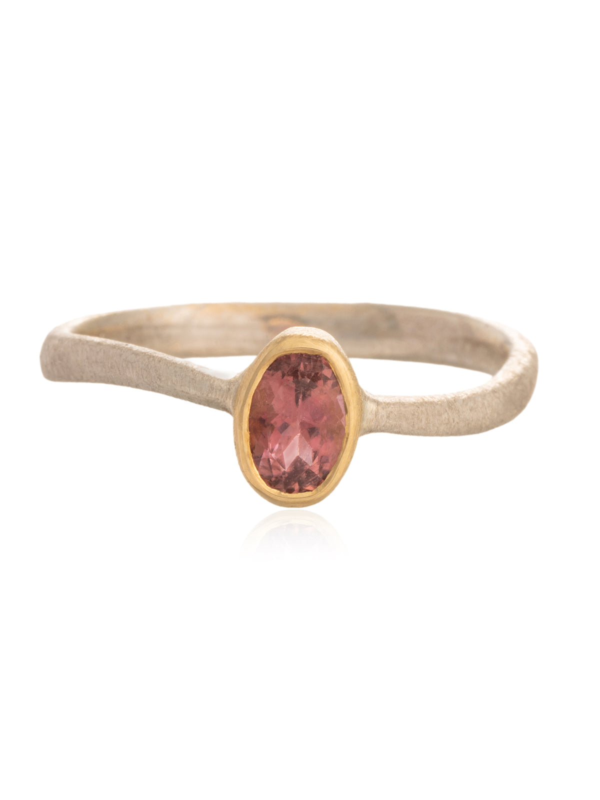 Anillo Onda Turmalina Rosa