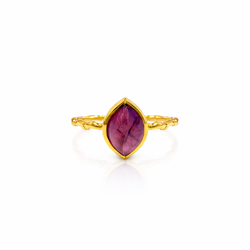 Anillo Adar Wave Turmalina Roja