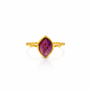 Anillo Adar Wave Turmalina Roja