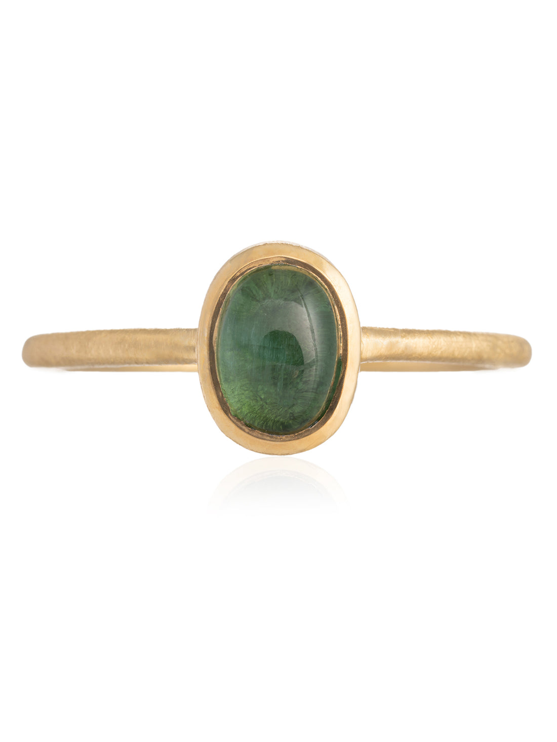 Anillo Harri Turmalina Verde Ovalada Oro