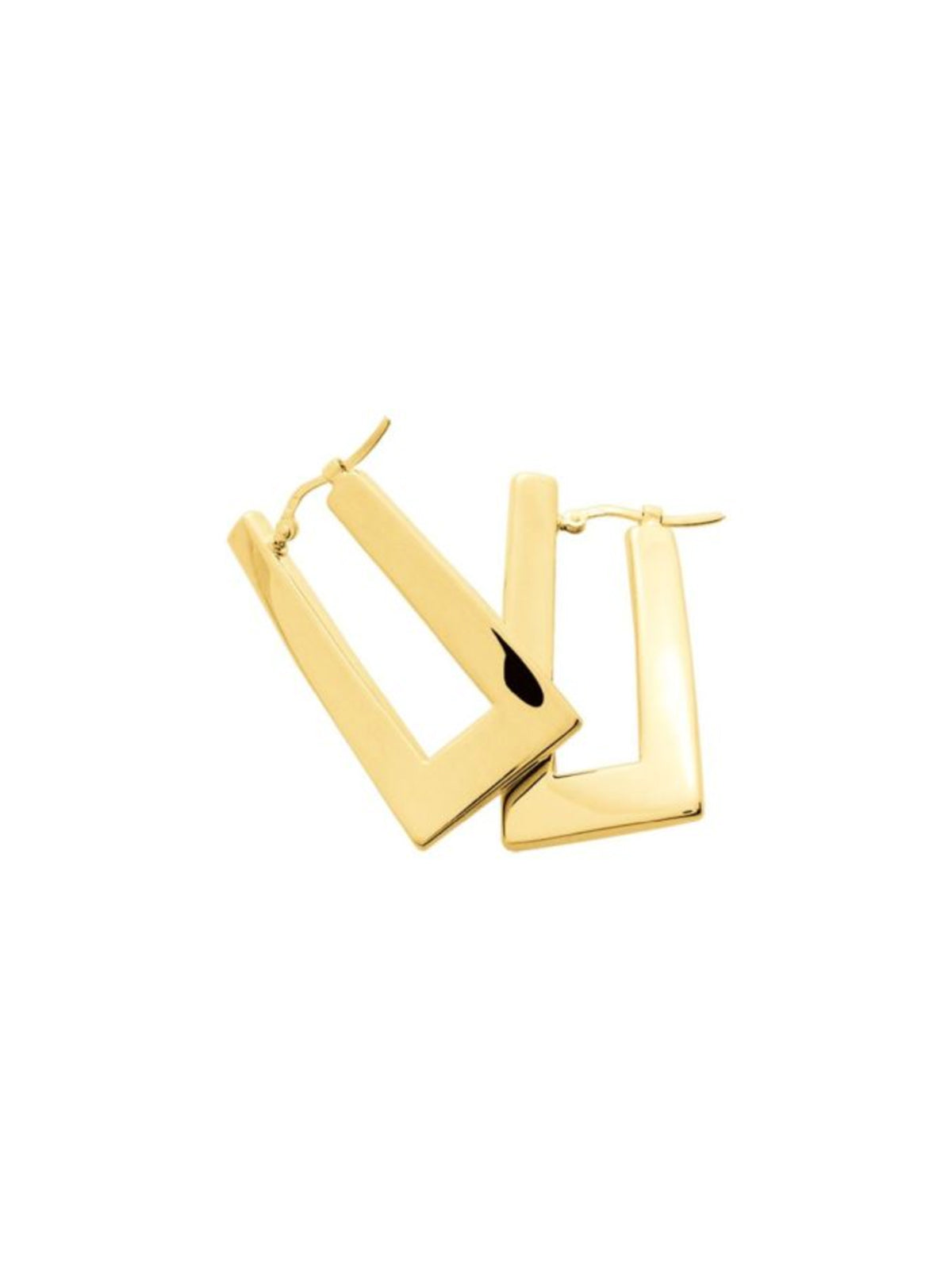 Aros Rectangulares Anchos Ondulados Oro