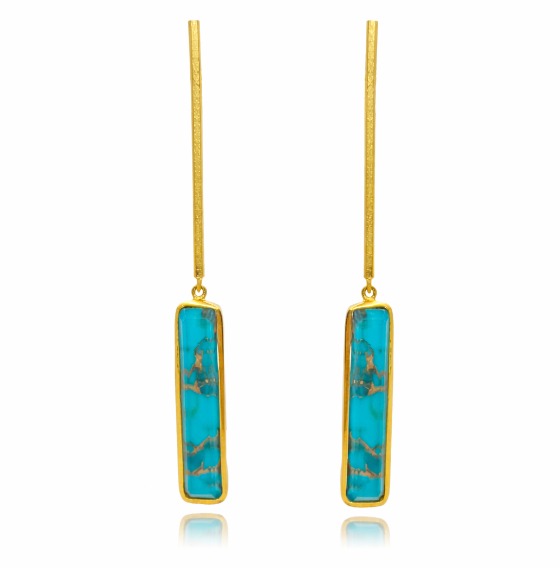 Pendientes Makila Baguette Turquesa Mosaico