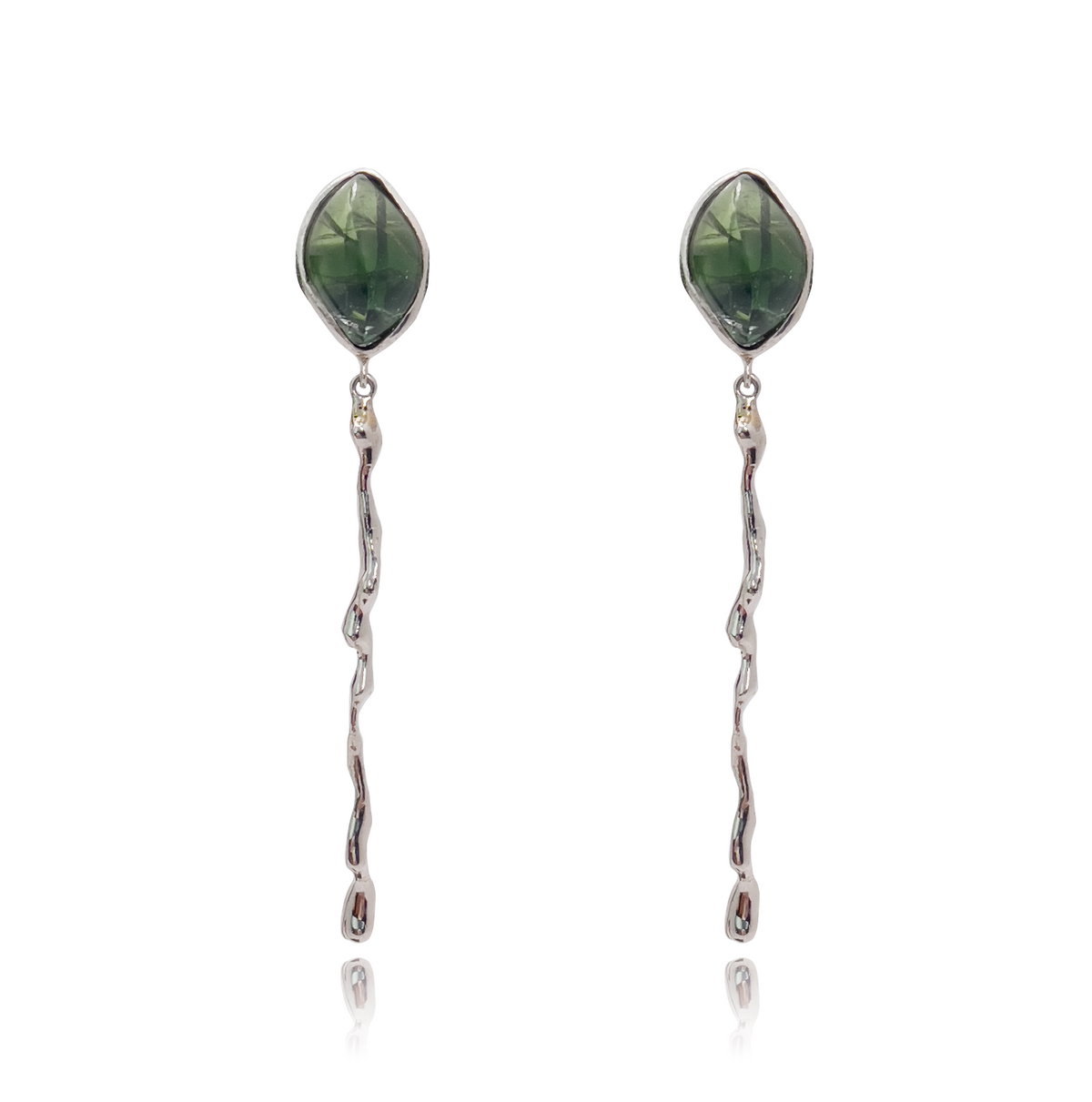 Pendientes Adar Wave Turmalina Verde