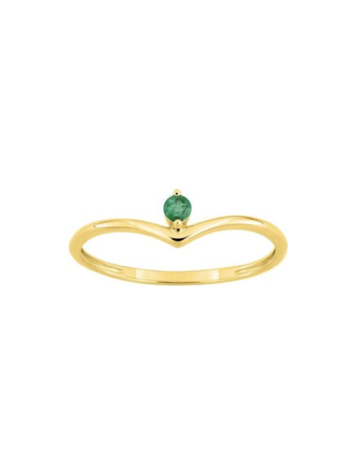 Anillo Fino Triangu Esmeralda Oro