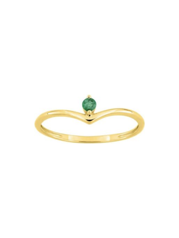 Anillo Fino Triangu Esmeralda Oro