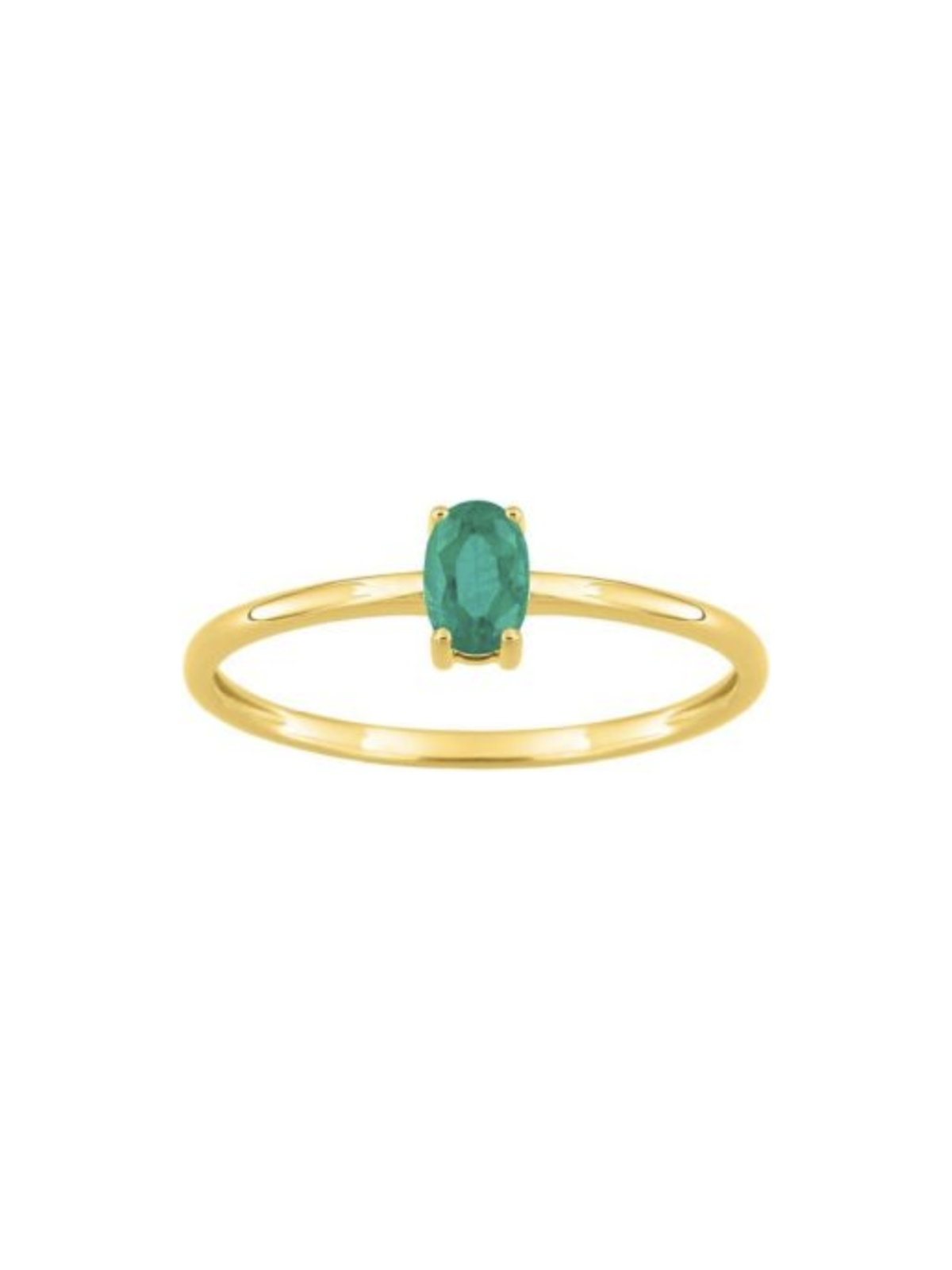 Anillo  Fino Esmeralda Oval Oro