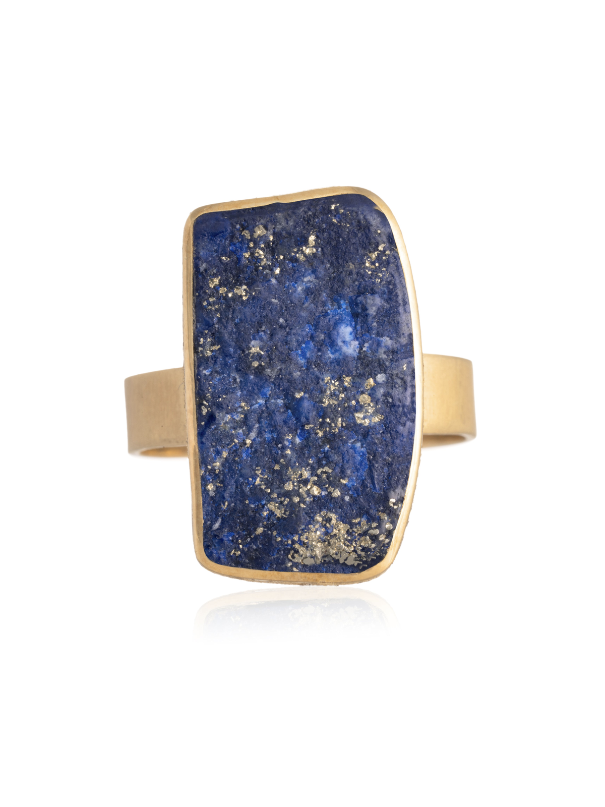 Anillo Lapislazuli Rectangular Oro