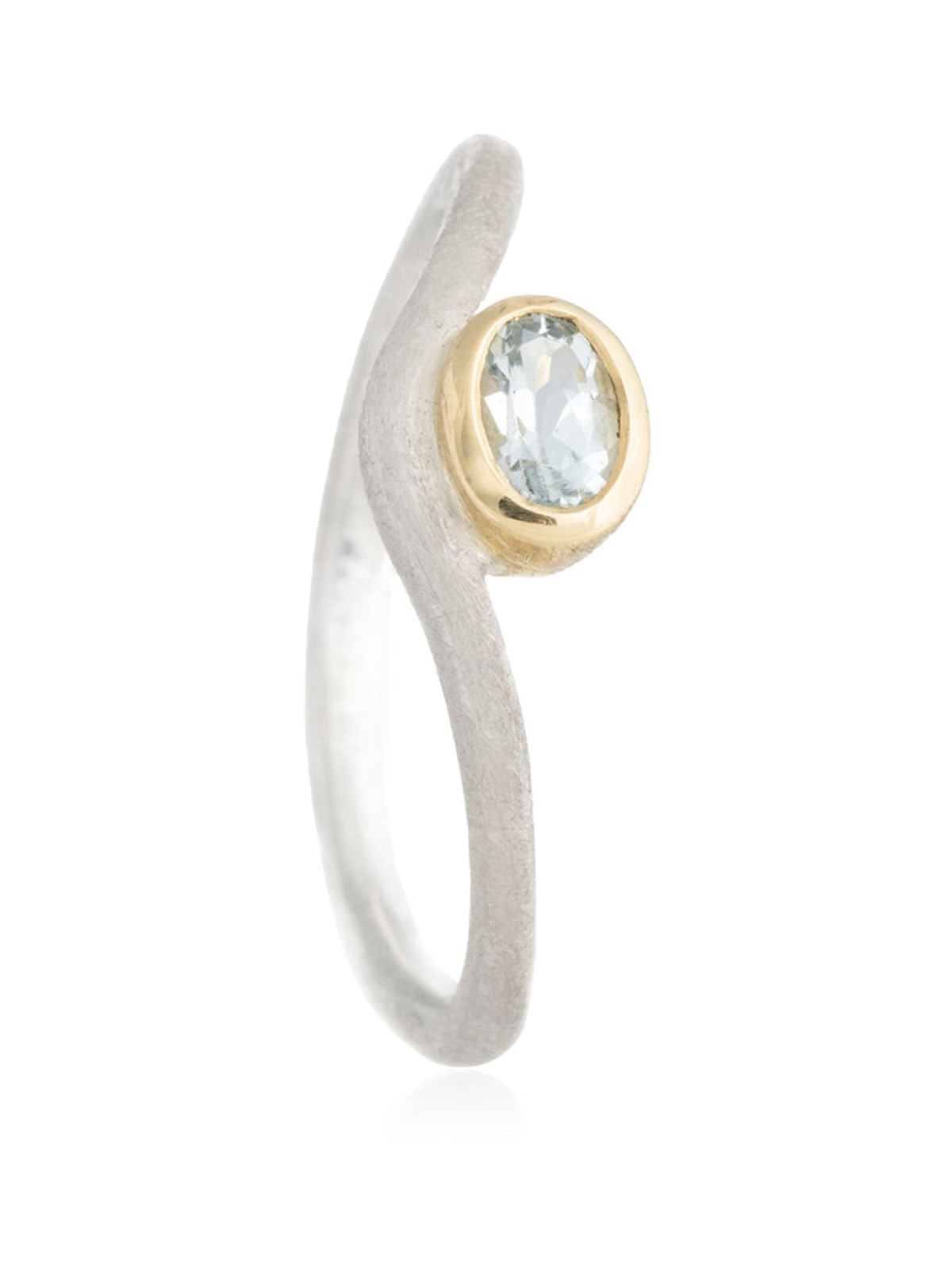 Anillo Triangu Aguamarina