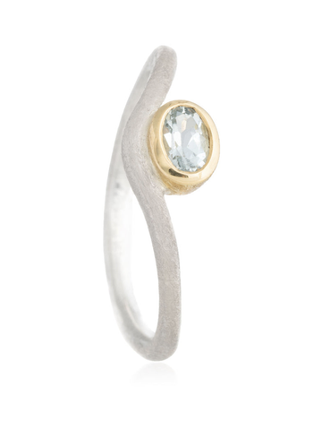 Anillo Triangu Aguamarina