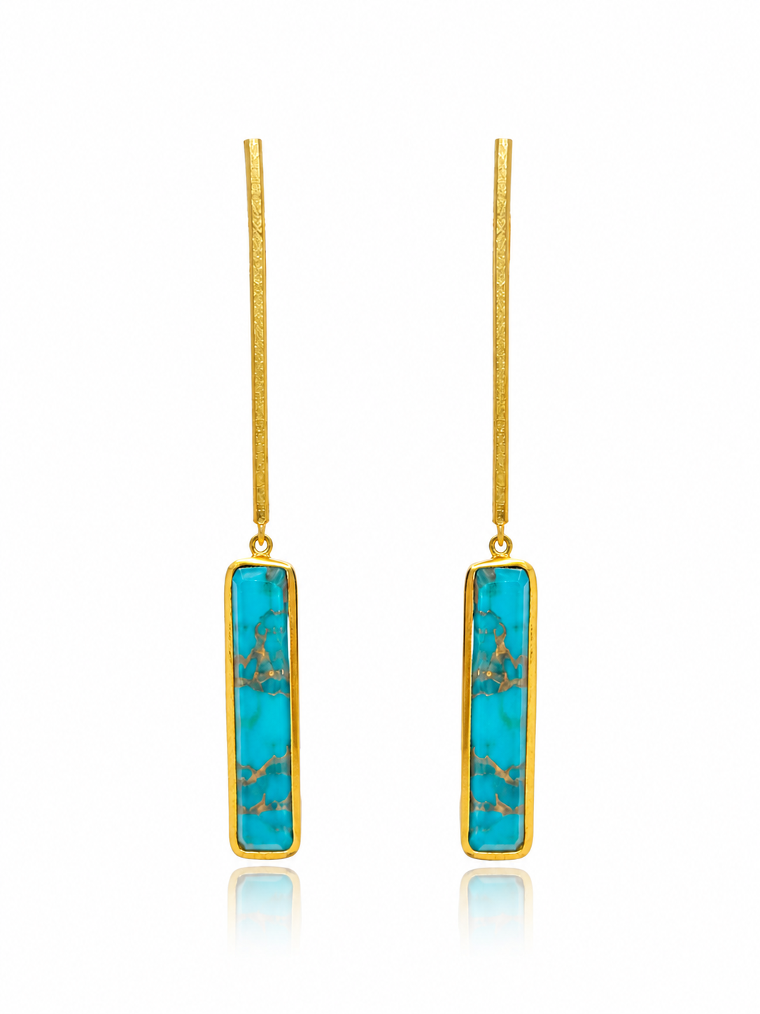 Pendientes Makila Baguette Turquesa Mosaico