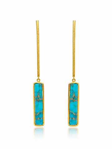 Pendientes Makila Baguette Turquesa Mosaico