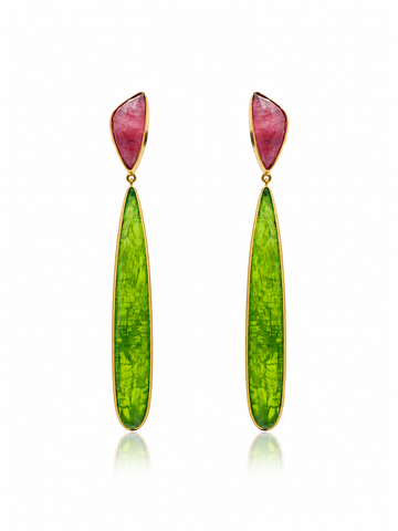 Pendientes Bikoitza Turmalina y Peridoto