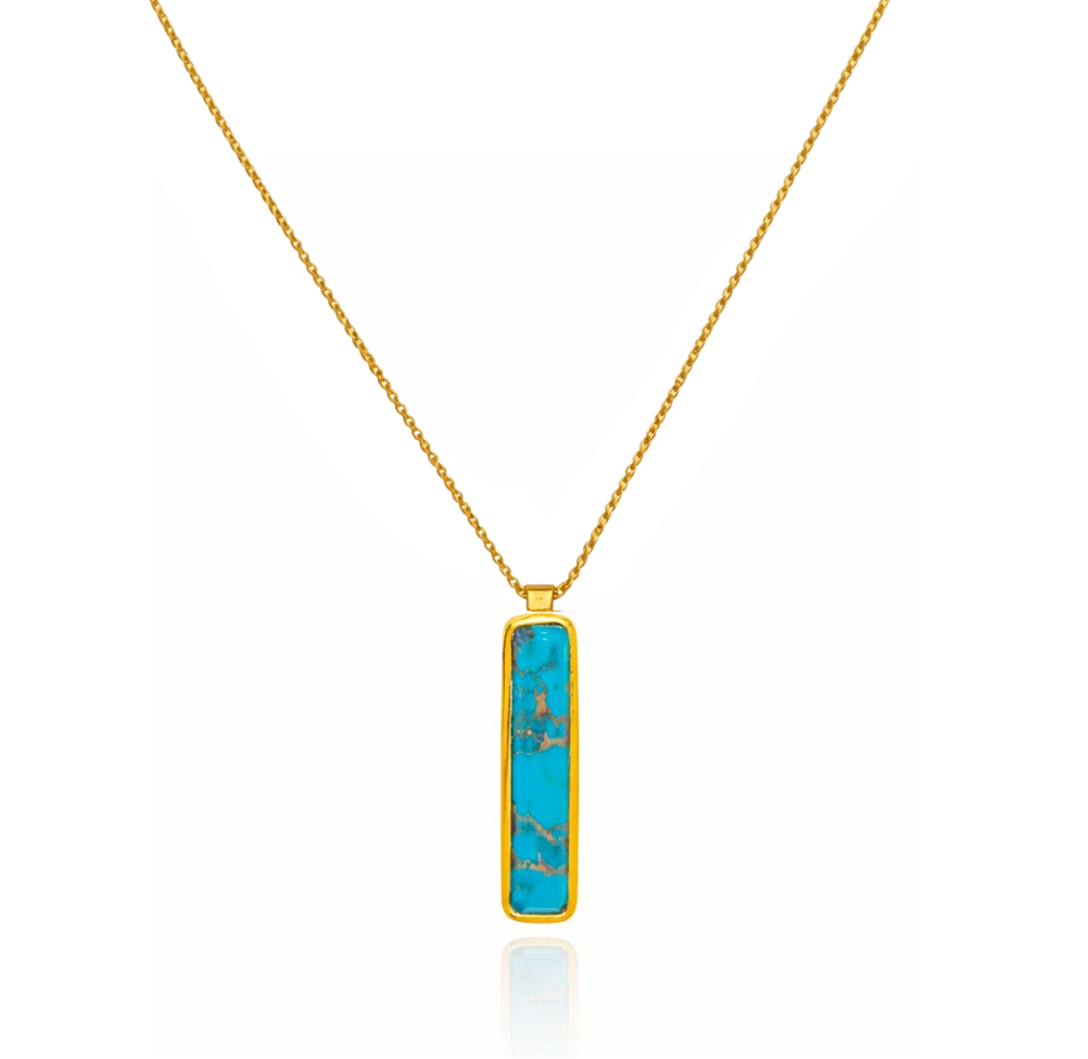 Collar Baguette Turquesa Mosaico