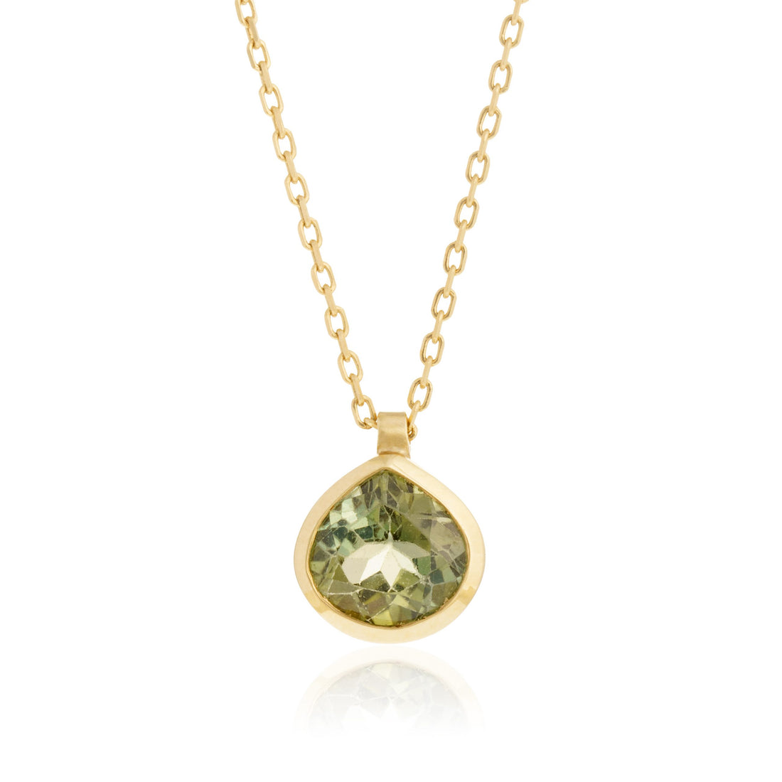 Collar Turmalina Verde Gota Oro