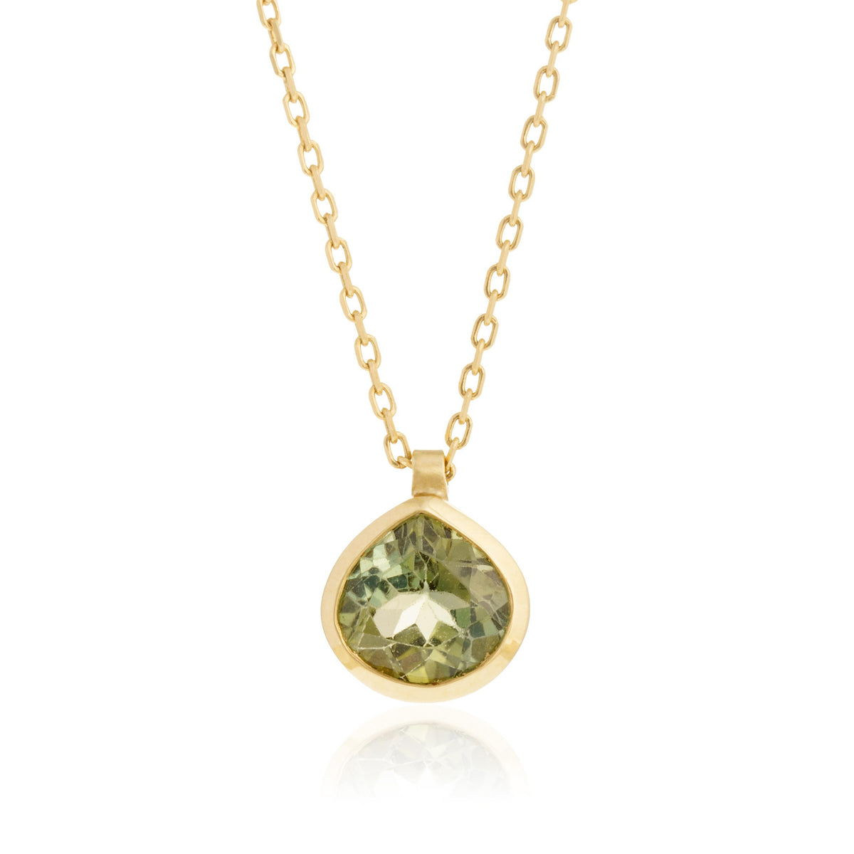 Collar Turmalina Verde Gota Oro