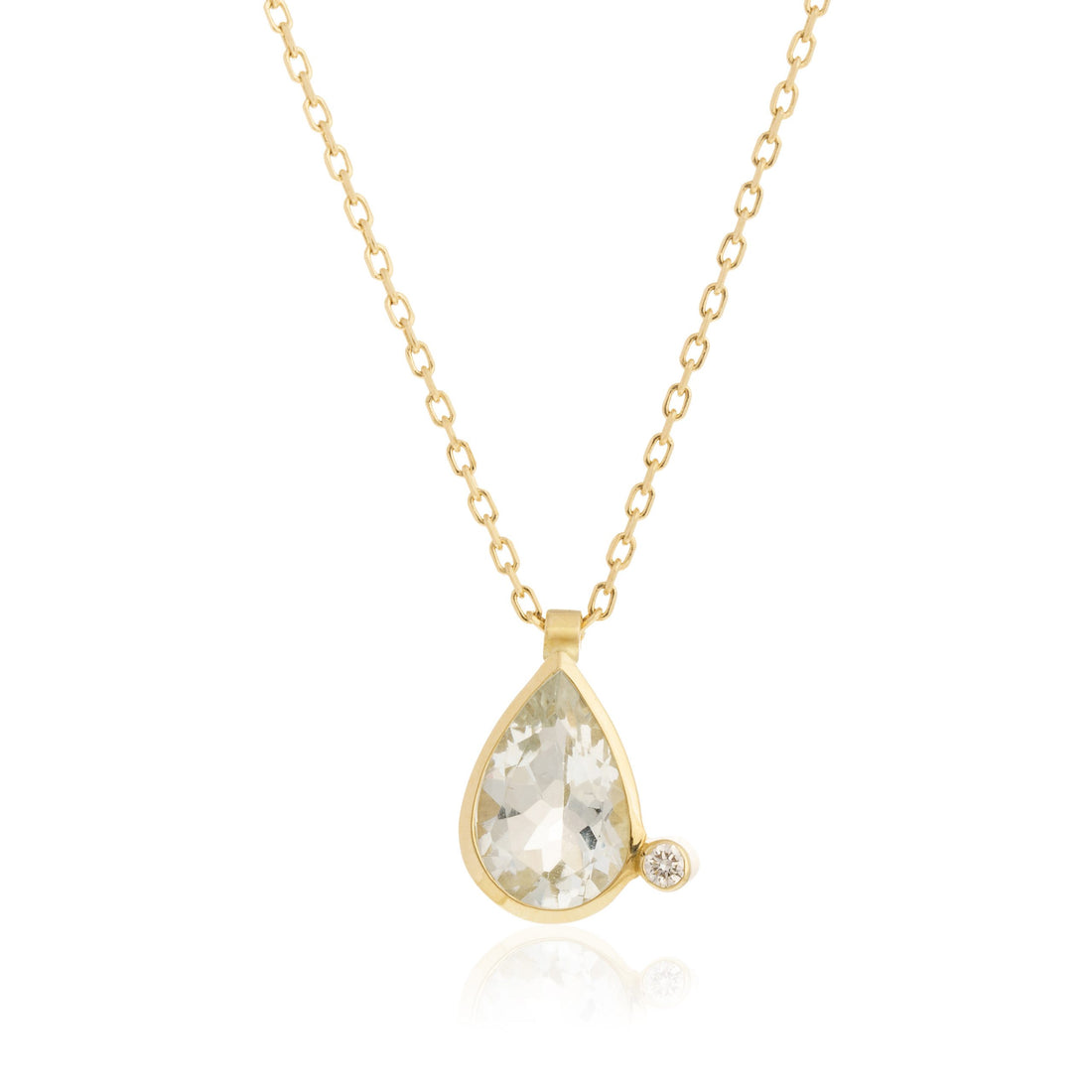 Collar Aguamarina Gota Diamante