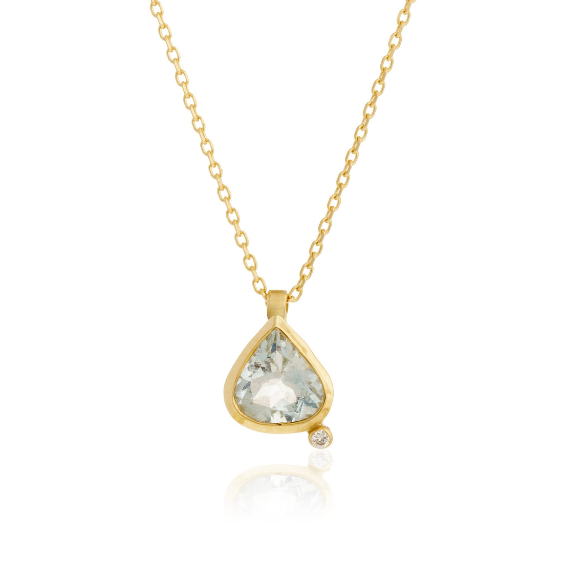 Collar Aguamarina Gota Diamante